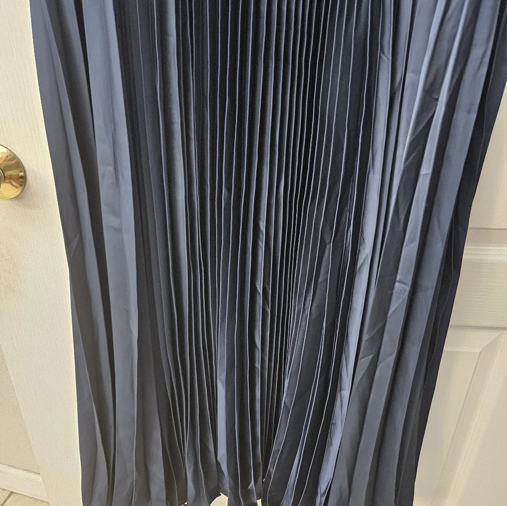 Mac Duggal PLEATED CAPLET T-LENGTH DRESS 49638, Size 18 Navy NWT - Picture 6 of 16